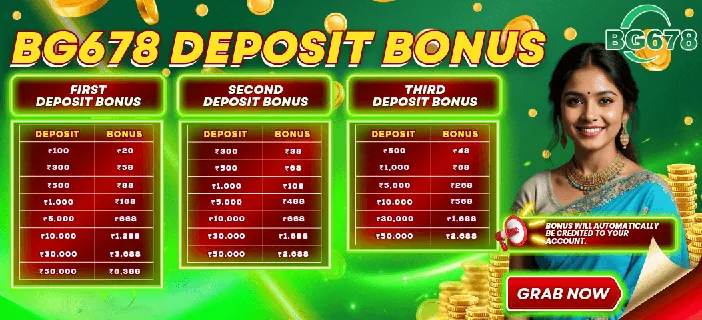 BG678 Game Deposit Bonus promotional banner with tiered deposit rewards